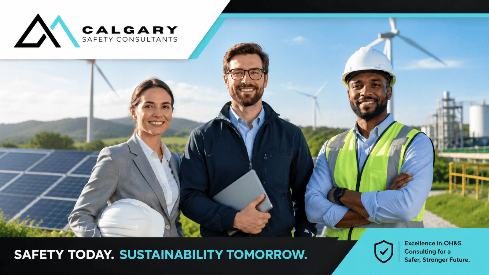 Safety consultant reviewing workplace safety documentation with an employer.