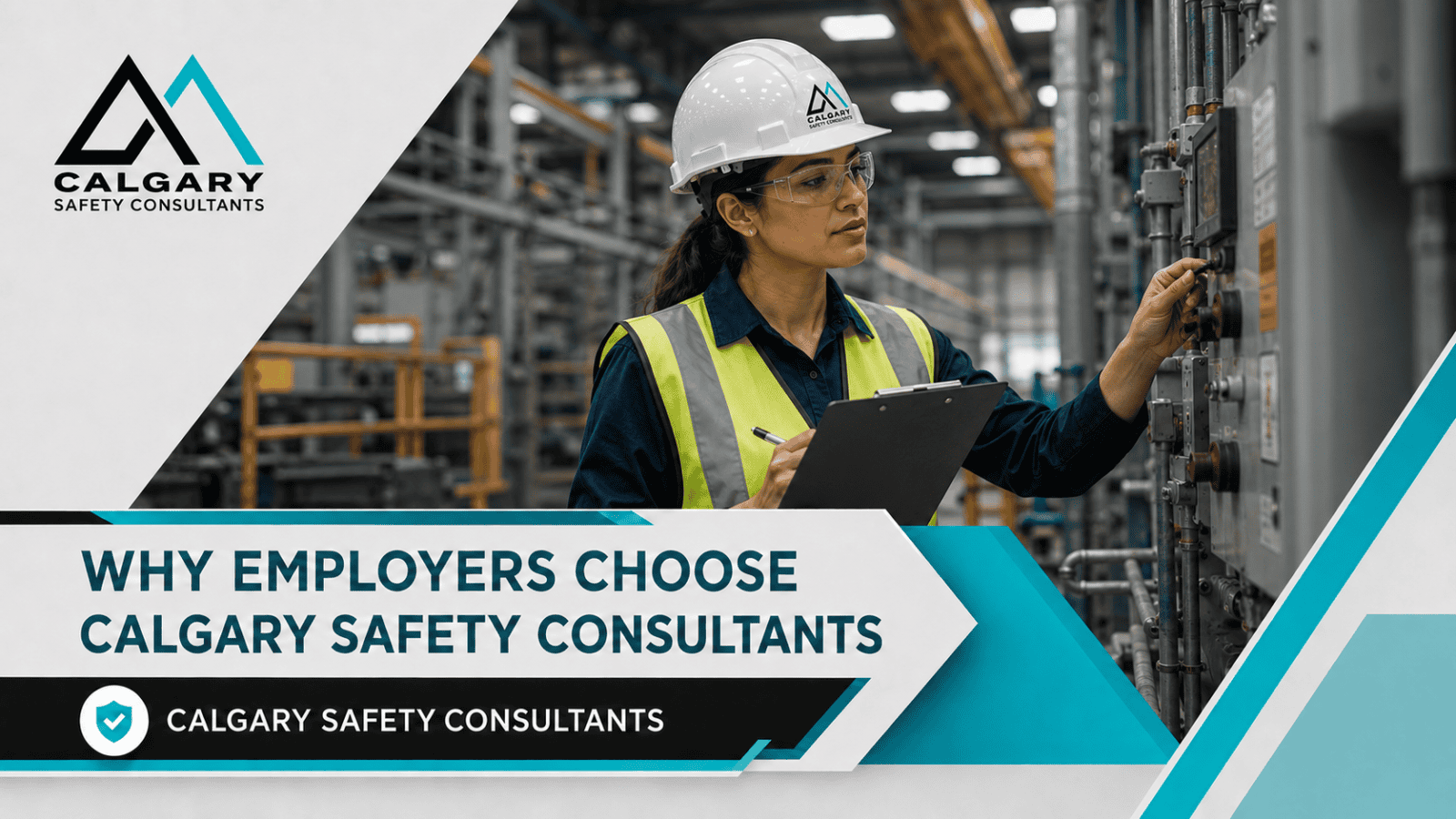Safety consultant reviewing workplace safety documentation with an employer.