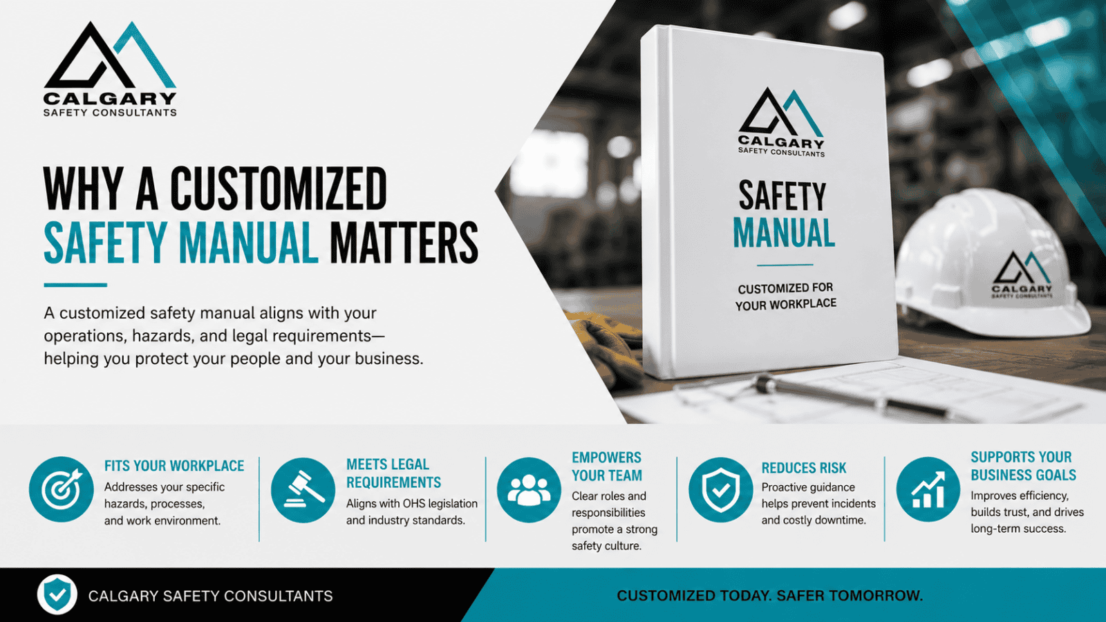 Customized safety manuals built around workplace hazards, supervisor responsibilities, and safety documentation needs.