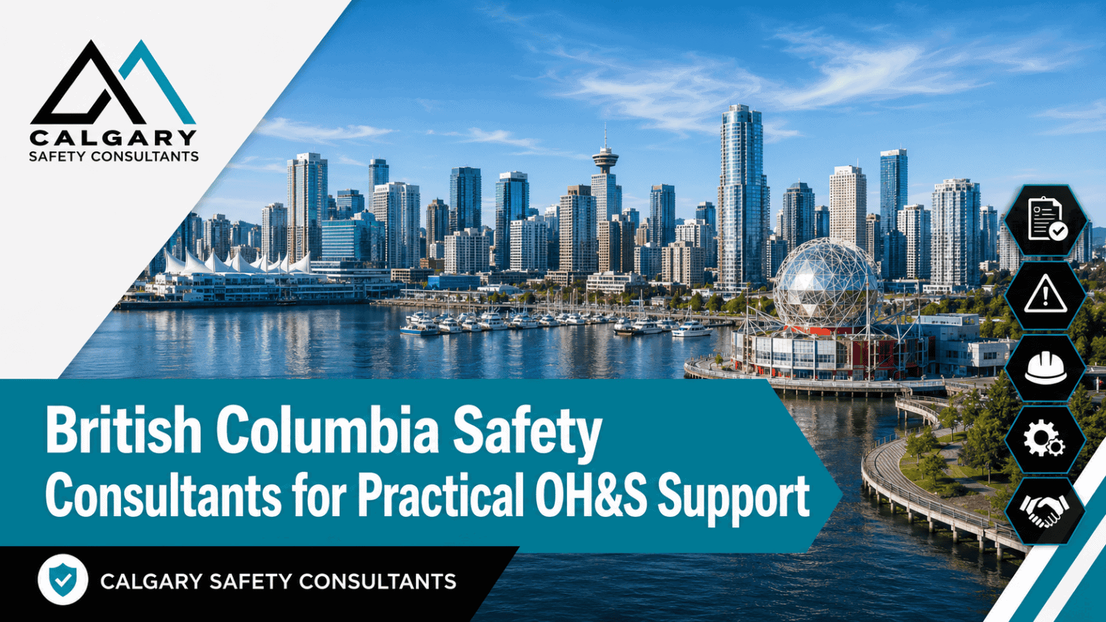 Safety consultant reviewing British Columbia workplace safety documents with an employer.