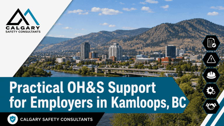 Kamloops safety consultants supporting employers with OH&S programs, COR and SECOR preparation, hazard assessments, workplace inspections, incident investigations, rural worksite safety, and WorkSafeBC compliance in Kamloops British Columbia.