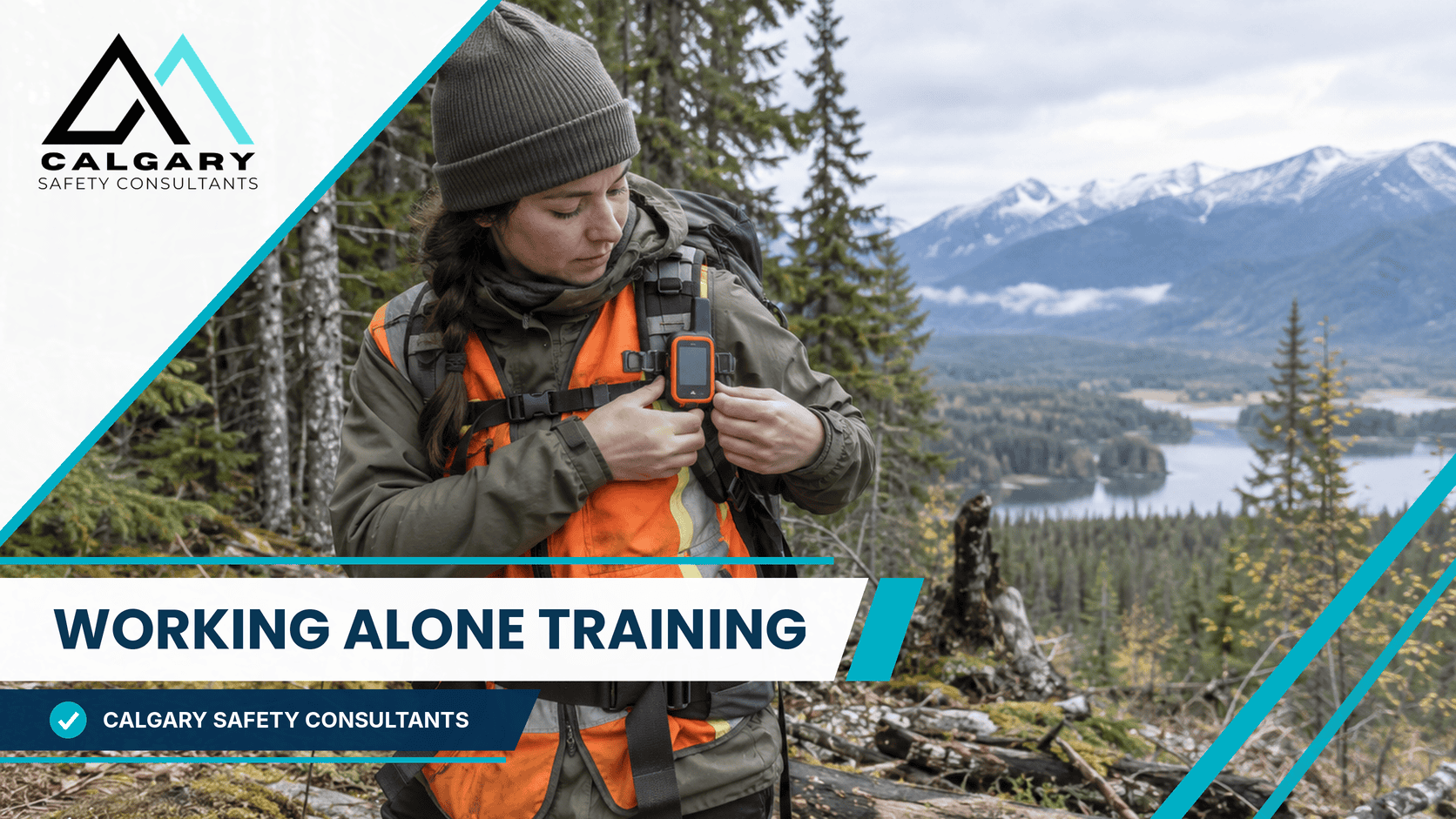 Working alone training for a lone field worker checking in on a satellite communicator at a remote site